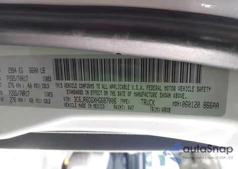 2017 Ram 1500 Tradesman 4X2 8' Box from USA, damaged, VIN 3C6JR6DGXHG687006